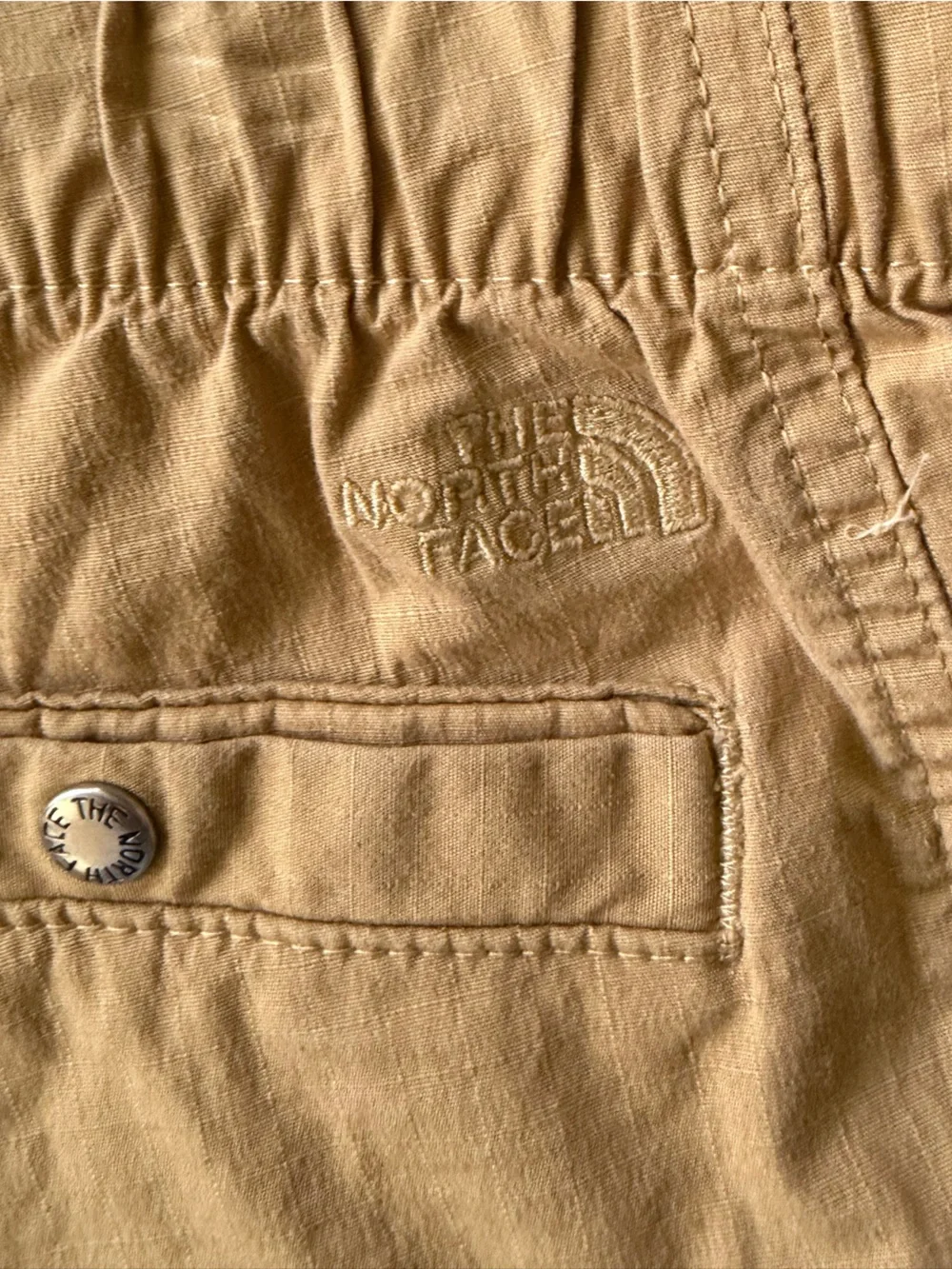 The North Face Mens Small Mustard Yellow Ripstop Cargo Hiking Shorts Belted